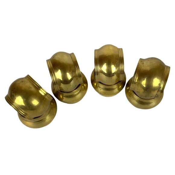 Antique Brass Napkin Rings Set Of 8 Rounded Tube Classic Table Decor India - Picture 1 of 6